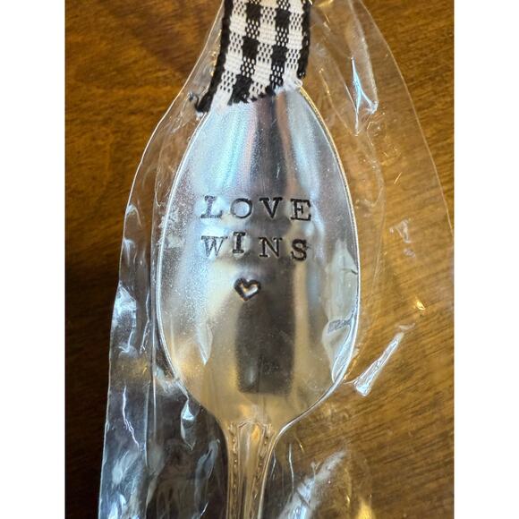 NEW Love Wins Hand Stamped Sugar Spoon - Picture 3 of 3